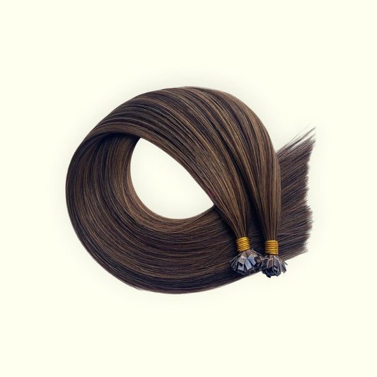 Dark Chocolate Piano P2/4 Hair Extensions Colour Detail Close Up | Real Hair Co