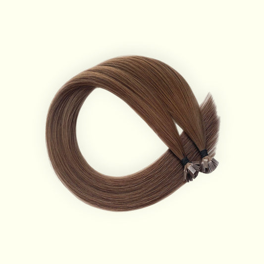 Toffee Brown #5 Keratin Flat Tip Hair Extensions | Real Hair Co.