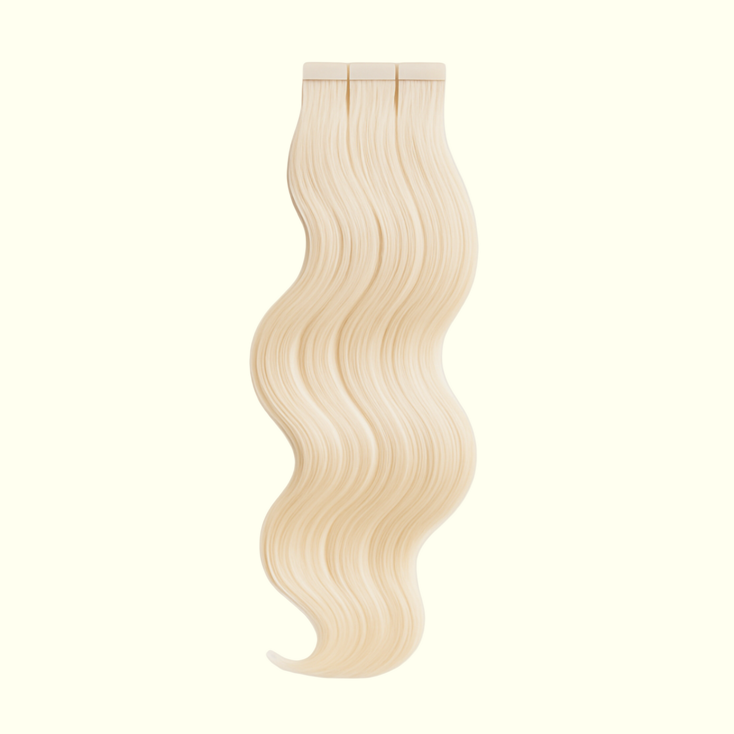 Blonde hair extension on a white background