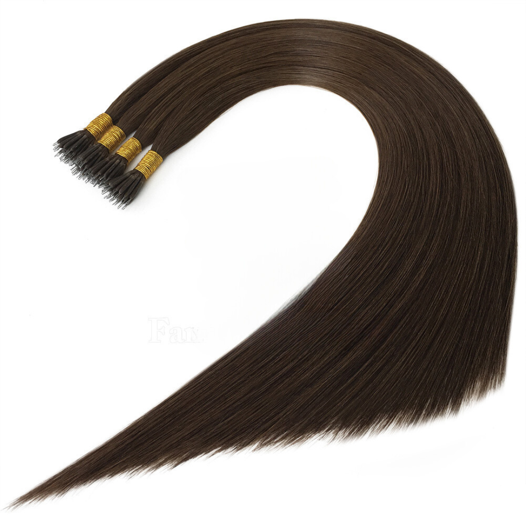 Brown #4 High-Quality Nano Ring Hair Extensions | Real Hair Co - REAL HAIR CO