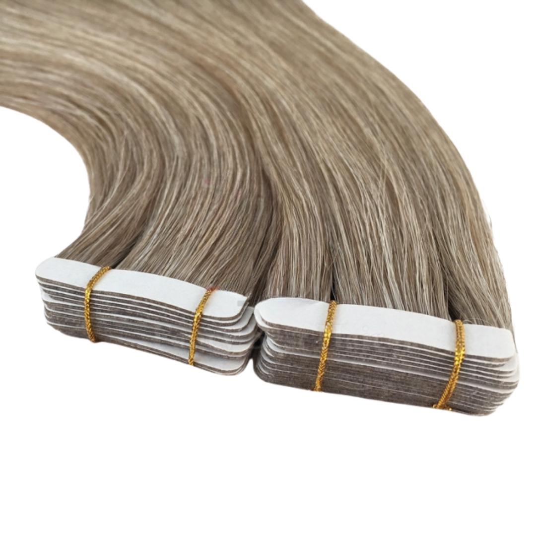 Dark Sandy Blonde #M8/60 Premium Tape Hair Extensions – Ready to Ship | Real Hair Co