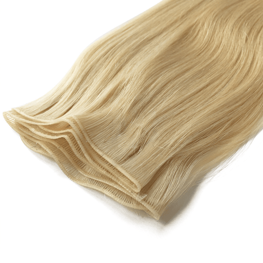 Ash medium light blonde #22 Ultra-Thin Mini Weft Hair Extensions | Real Hair Co.