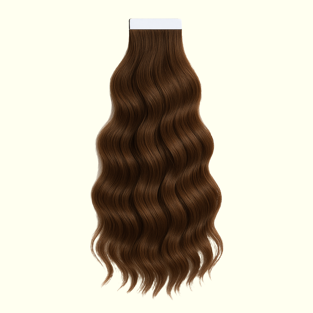 #3 Deep Brown Tape-In Hair Extensions – Remy Human Hair – Same Day Shipping