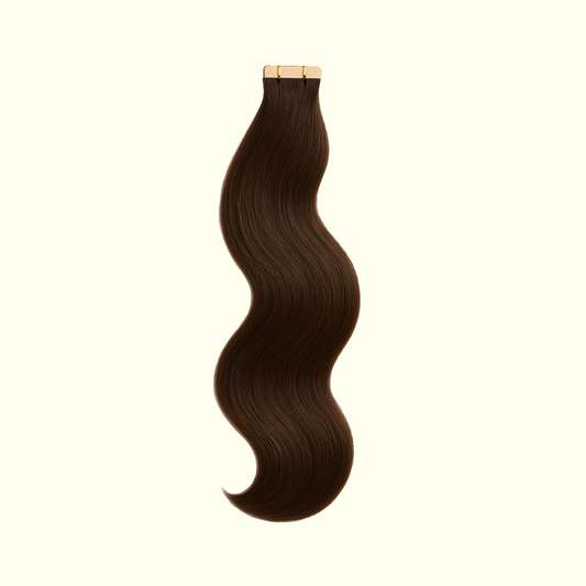 #2 Darkest Brown Tape-In Hair Extensions – Remy Human Hair – Same Day Shipping