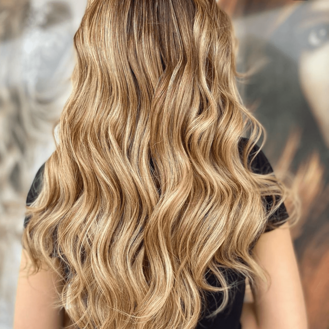 Balayage Dark Blonde and light blonde - T8-8/22 - High-Quality Nano Ring Hair Extensions | Real Hair Co.