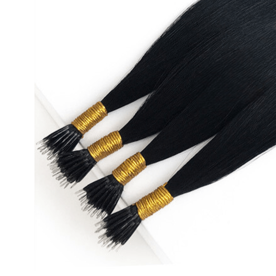 Black #1 High-Quality Nano Ring Hair Extensions | Real Hair Co.