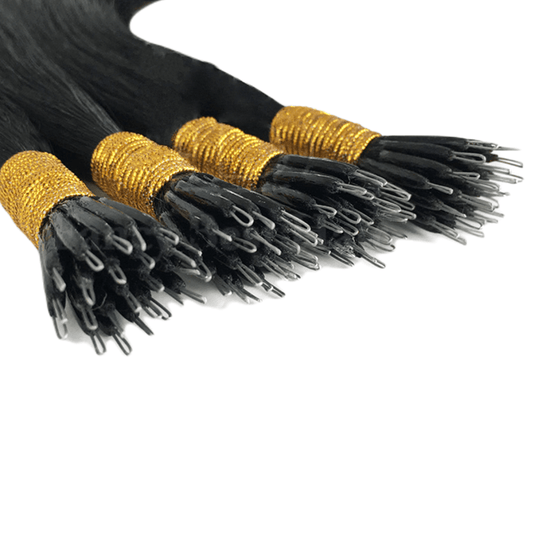 Black #1 High-Quality Nano Ring Hair Extensions | Real Hair Co.