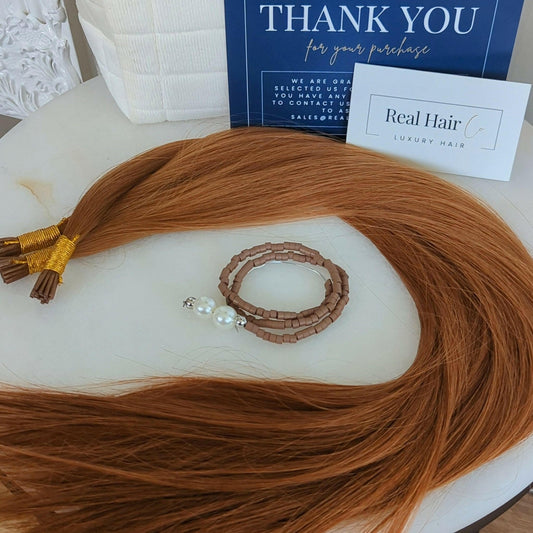 Blonde Copper Auburn #30 Ultra-Thin Mini Weft Hair Extensions | Real Hair Co.