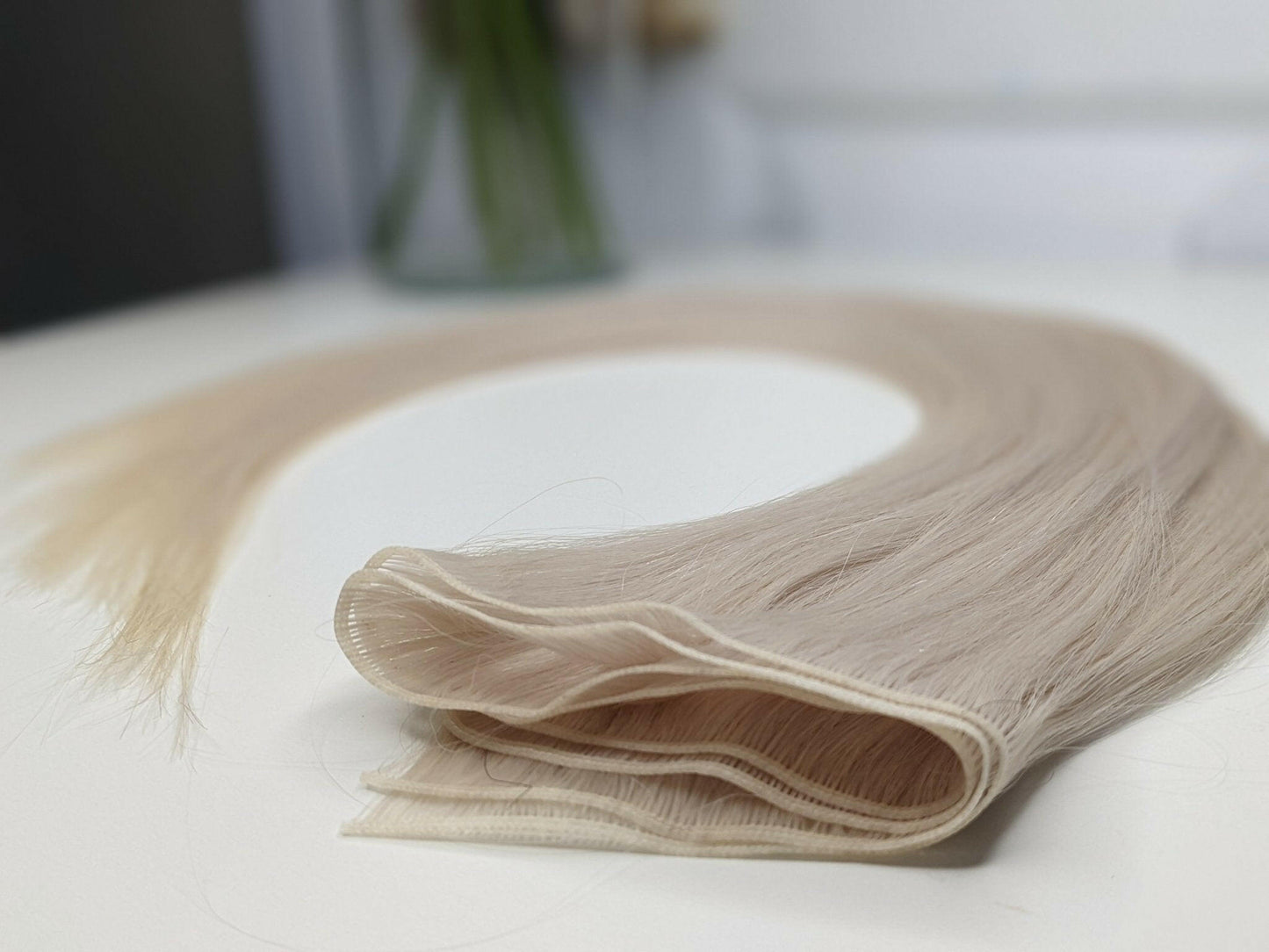 Hand Tied Weft Hair Extensions by Real Hair Co -Cool Platinum Mixed-Blonde #60/ICE - 100% Remy Human Hair.