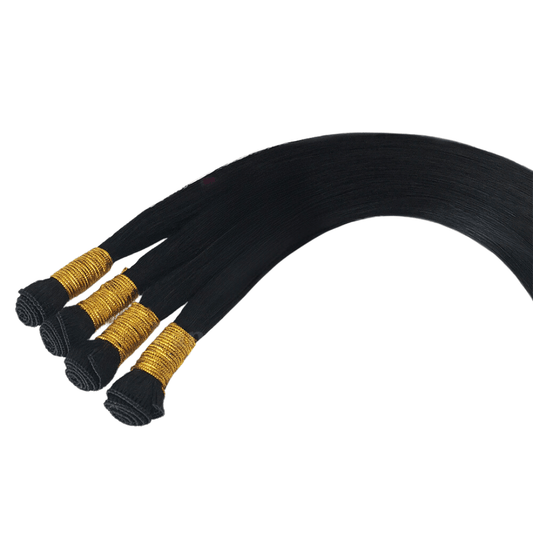 Jet Black #1 Hand Tied Weft Hair Extensions – Remy Human Hair | Real Hair Co