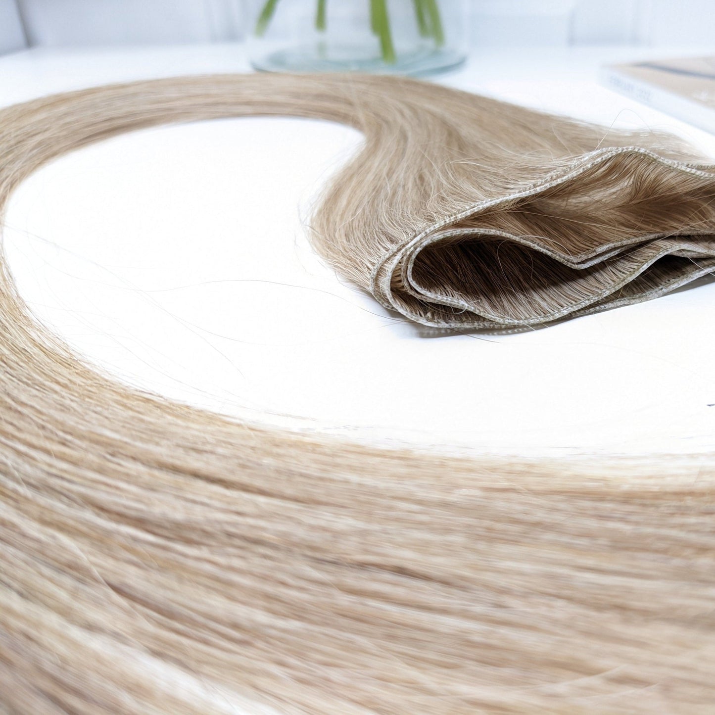 Hand Tied Weft Hair Extensions by Real Hair Co - Sandy Platinum Mix Blonde 8/60 - 100% Remy Human Hair.