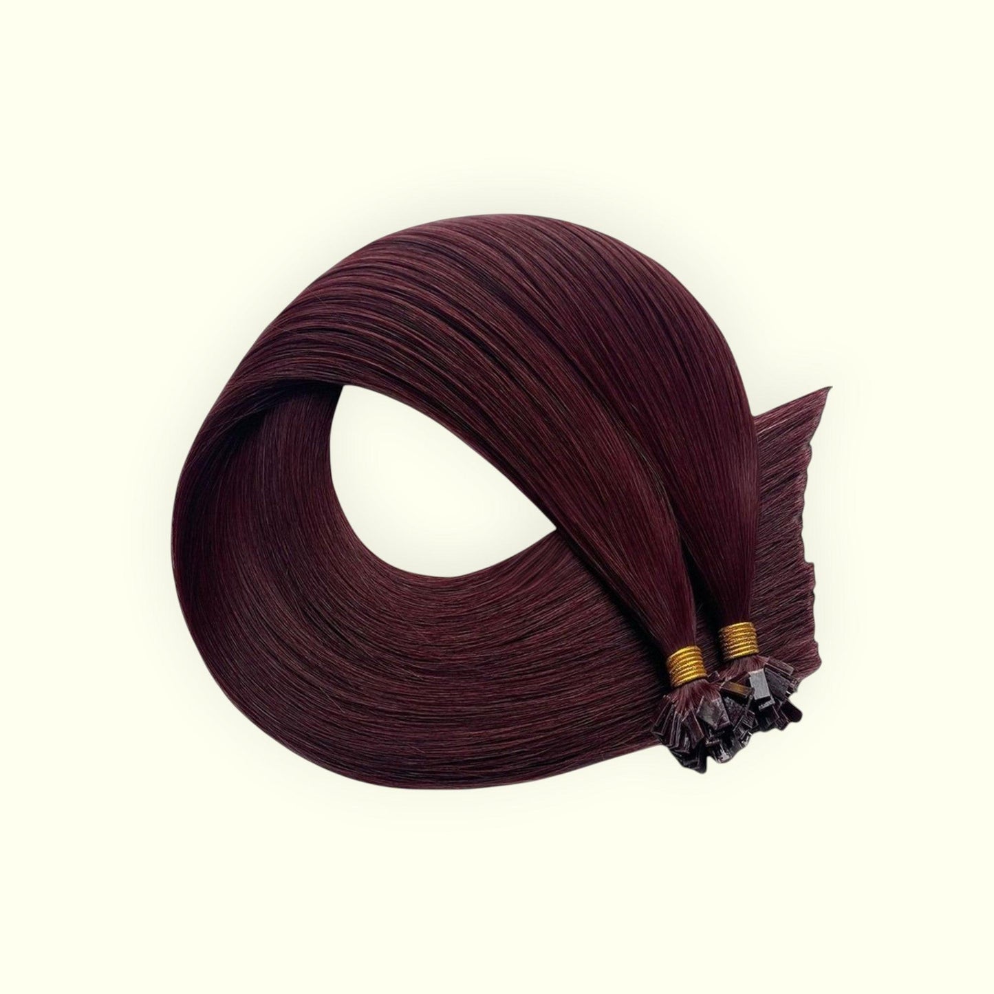 Burgundy #99J Keratin Flat Tip Hair Extensions | Real Hair Co
