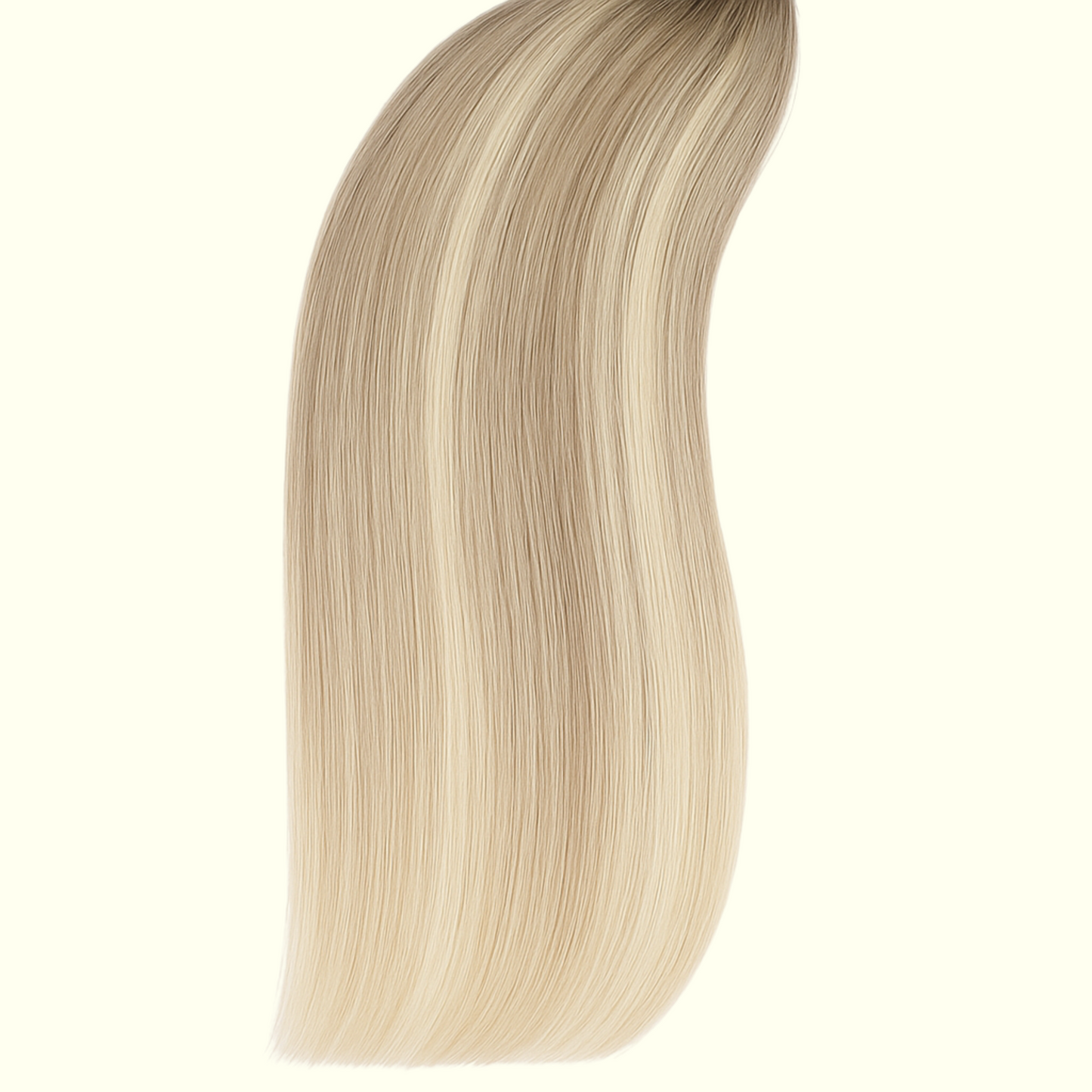 T19-19/60 Ash Root to Pearl keratin flat tip Hair Extension