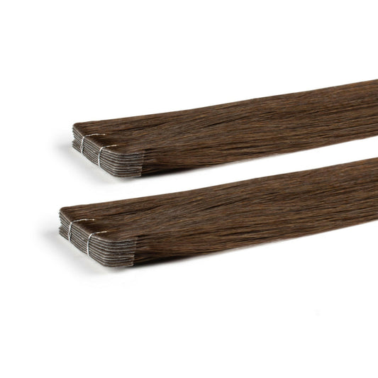 Chocolate Brown #4  Russian Invisible Tape Hair Extension.