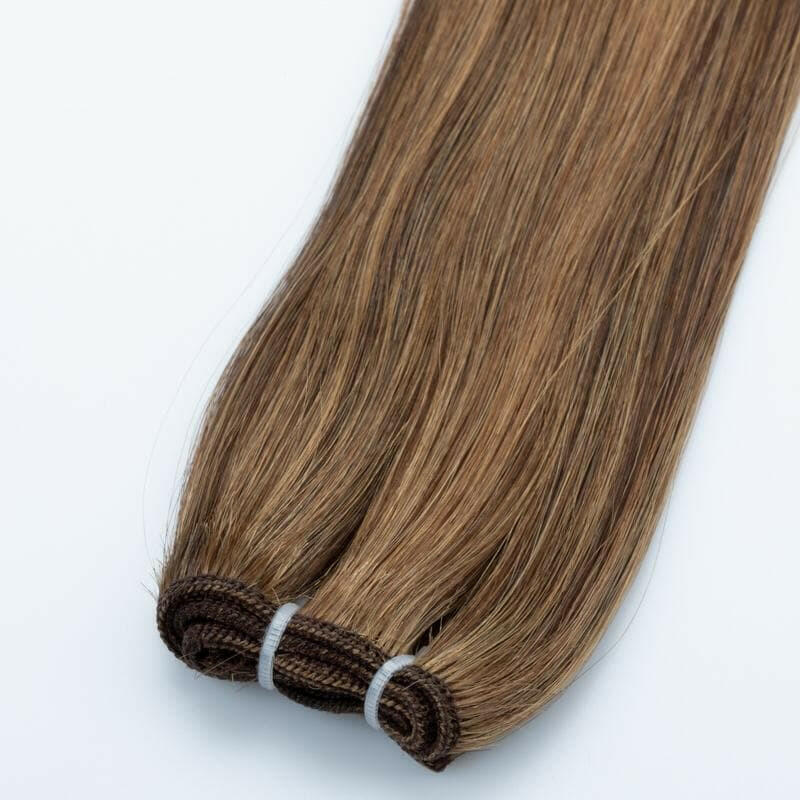 Medium Golden Brown #8 Machine weft Hair Extension.
