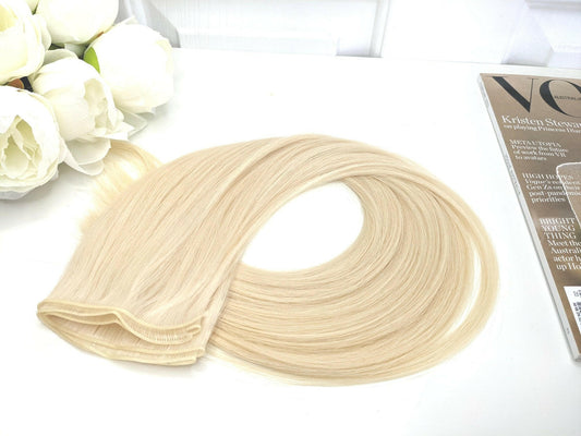 Platinum Blonde #60 Ultra-Thin Mini Weft Hair Extensions | Real Hair Co.