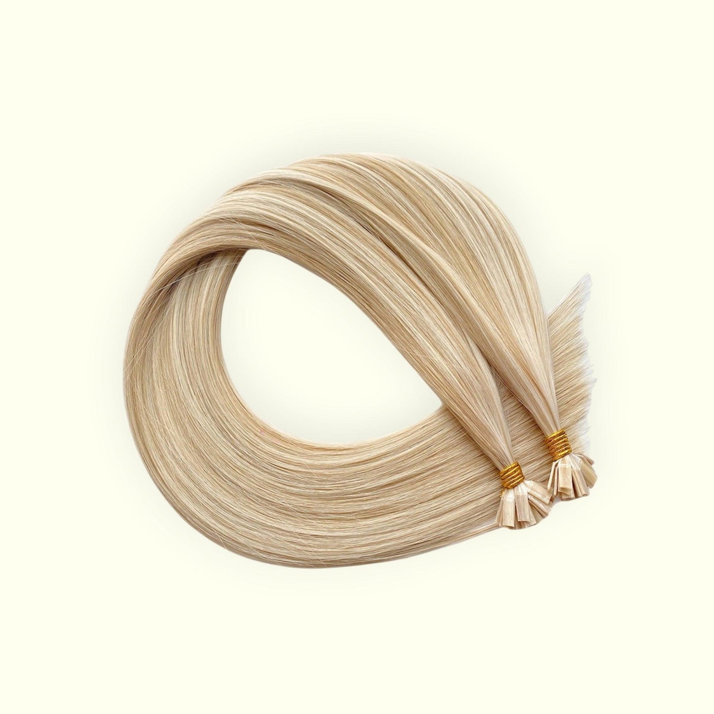 Beige Platinum Mix M18/60 Keratin Flat Tip Hair Extensions | Real Hair Co