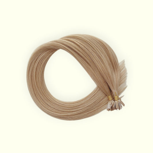 Beige Blonde #18 Keratin Flat Tip Hair Extensions | Real Hair Co.