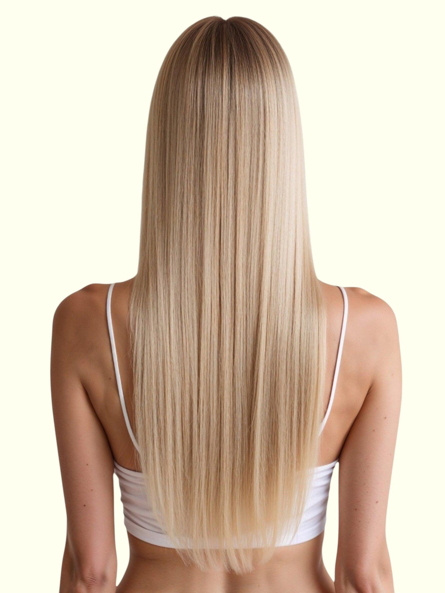 Beige Blonde #18 Hair Extensions On Model Result | Real Hair Co