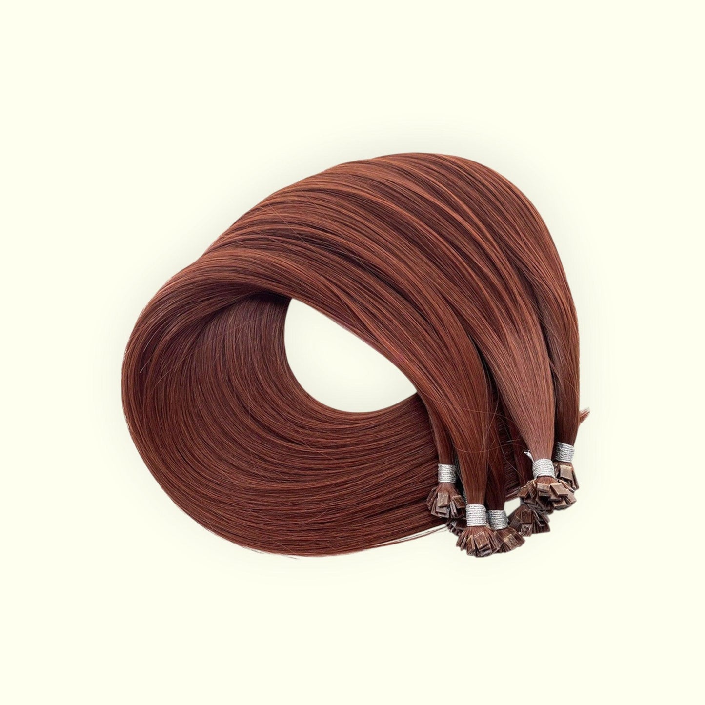 Dark Auburn #33 Keratin Flat Tip Hair Extensions | Real Hair Co