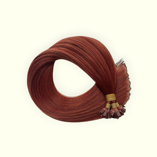 Rich Auburn #35 Keratin Flat Tip Hair Extensions | Real Hair Co.