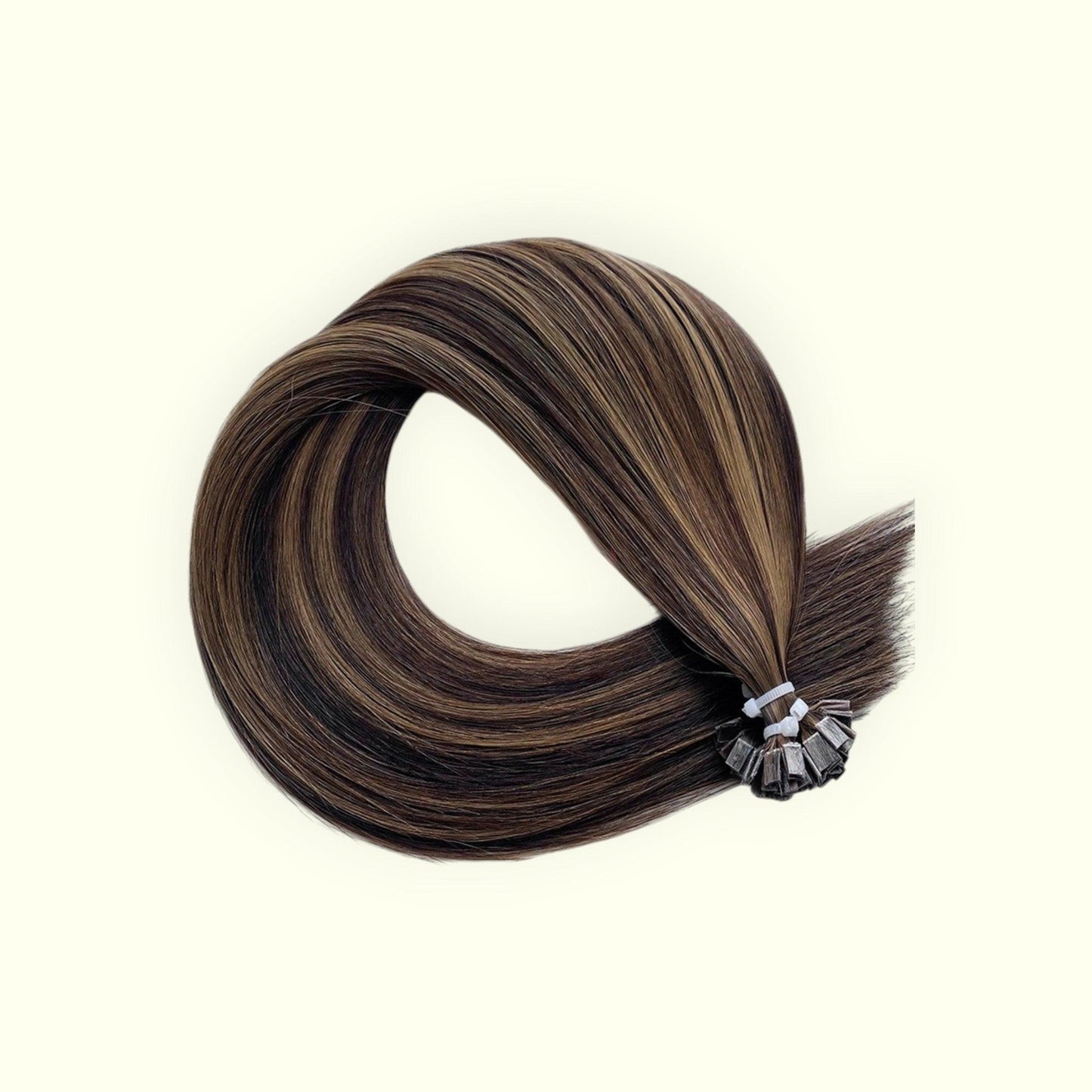 Mocha Brown Piano P3/6 Keratin Flat Tip Hair Extensions | Real Hair Co