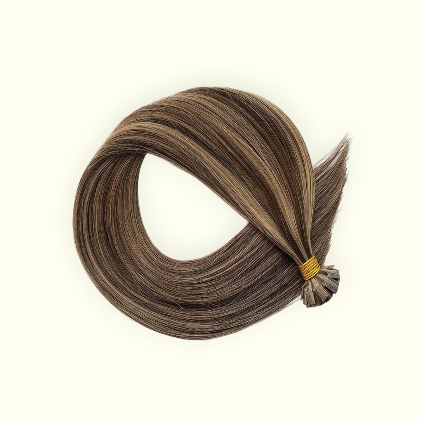 Toffee Brown Piano P4/12 Keratin Flat Tip Hair Extensions | Real Hair Co