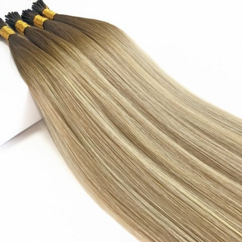 Balayage Medium blonde T8-14/60 High-Quality Nano Ring Hair Extensions | Real Hair Co