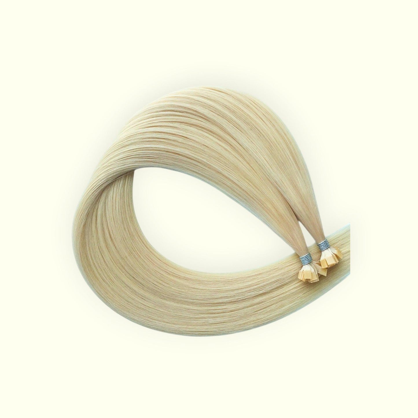 Cool Platinum Blonde #60A Keratin Flat Tip Hair Extensions | Real Hair Co