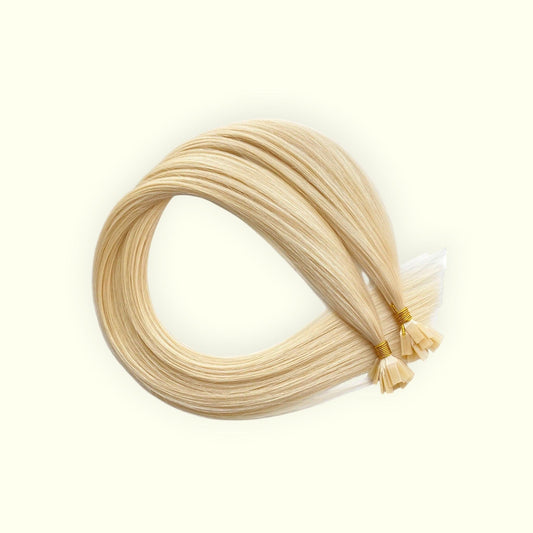 Lightest Blonde #613 Keratin Flat Tip Hair Extensions | Real Hair Co.