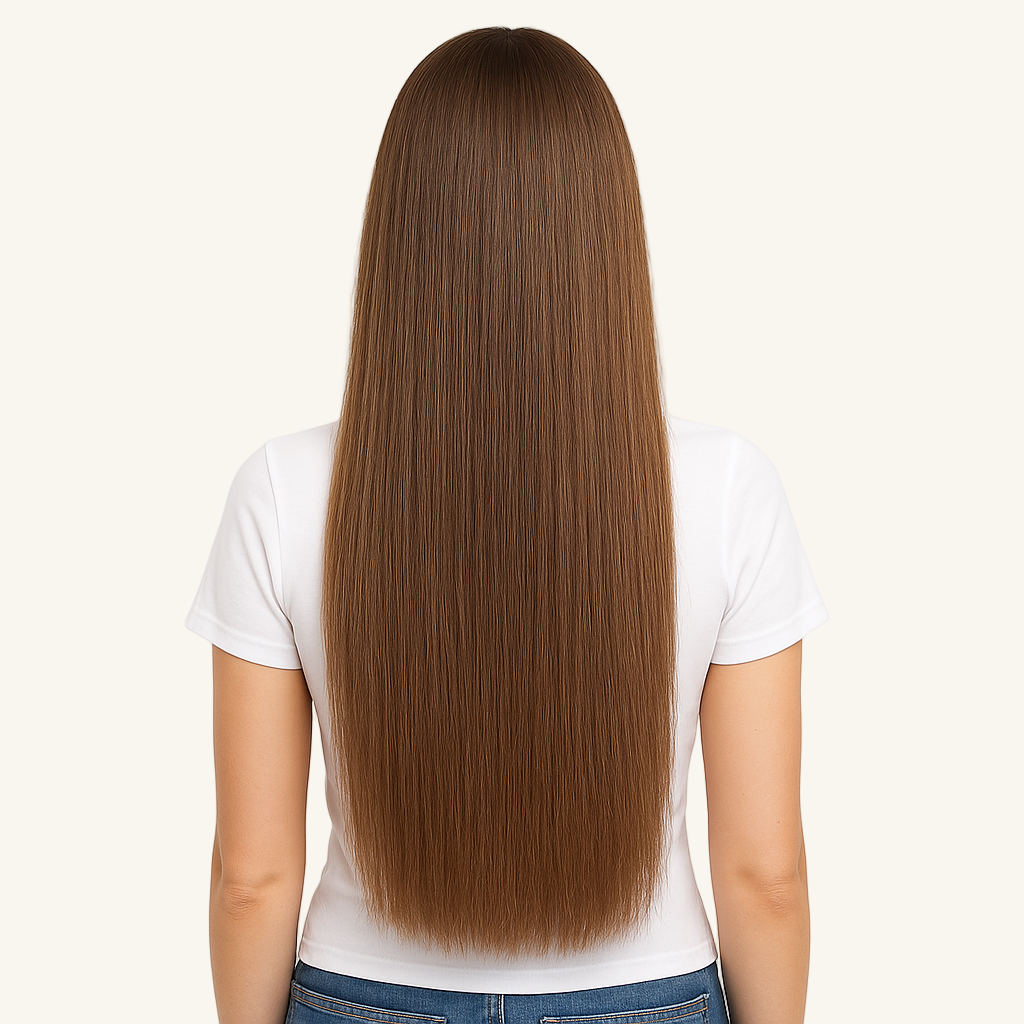#6 Chocolate Brown Tape-In Hair Extensions – Remy Human Hair – Same Day Shipping