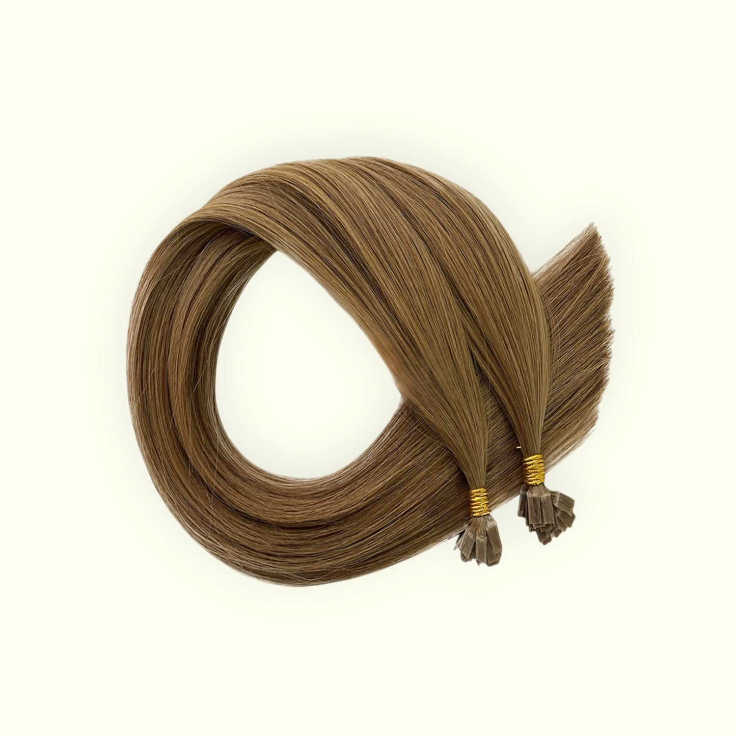 Medium Ash Brown #8A Keratin Flat Tip Hair Extensions | Real Hair Co
