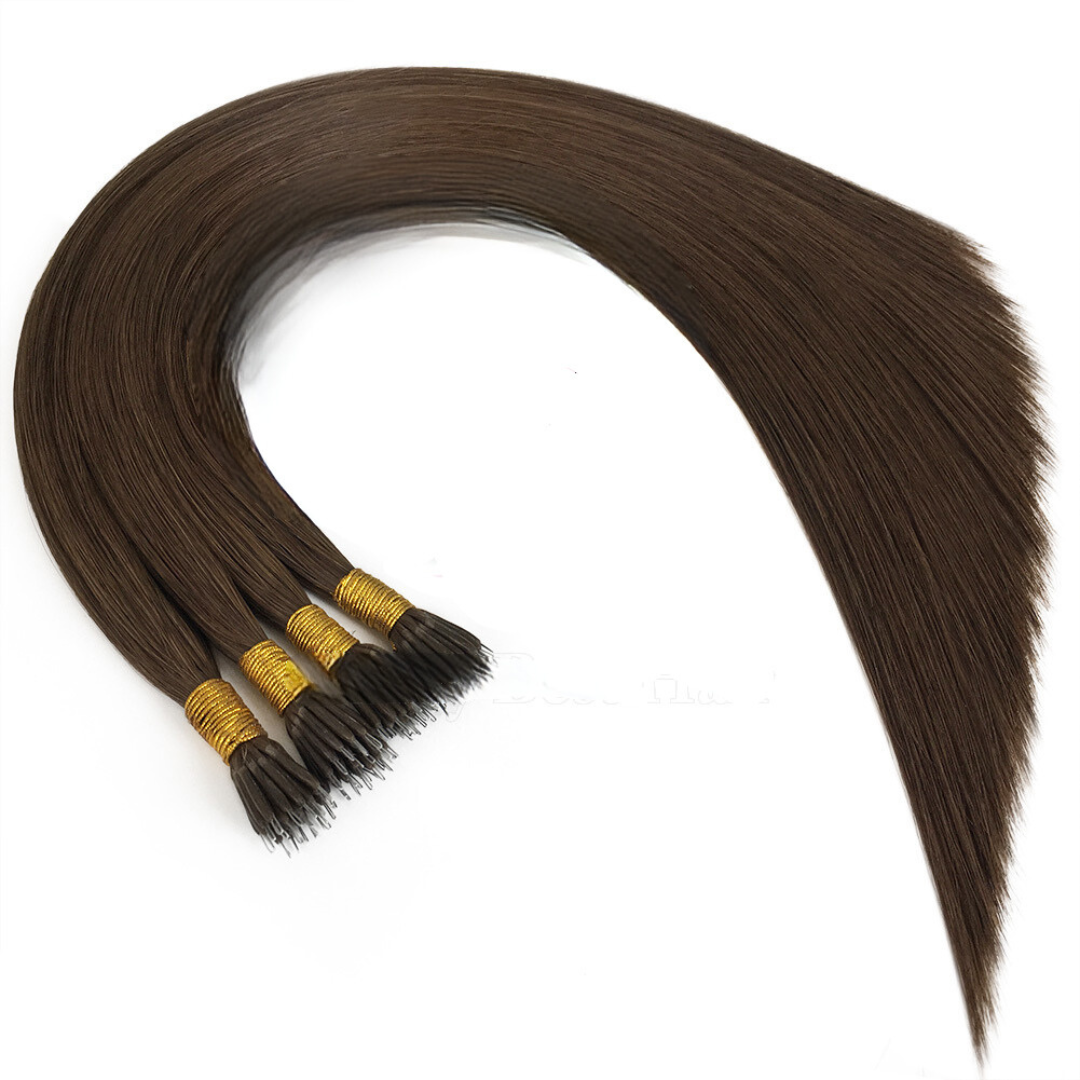 Brown #4 High-Quality Nano Ring Hair Extensions | Real Hair Co