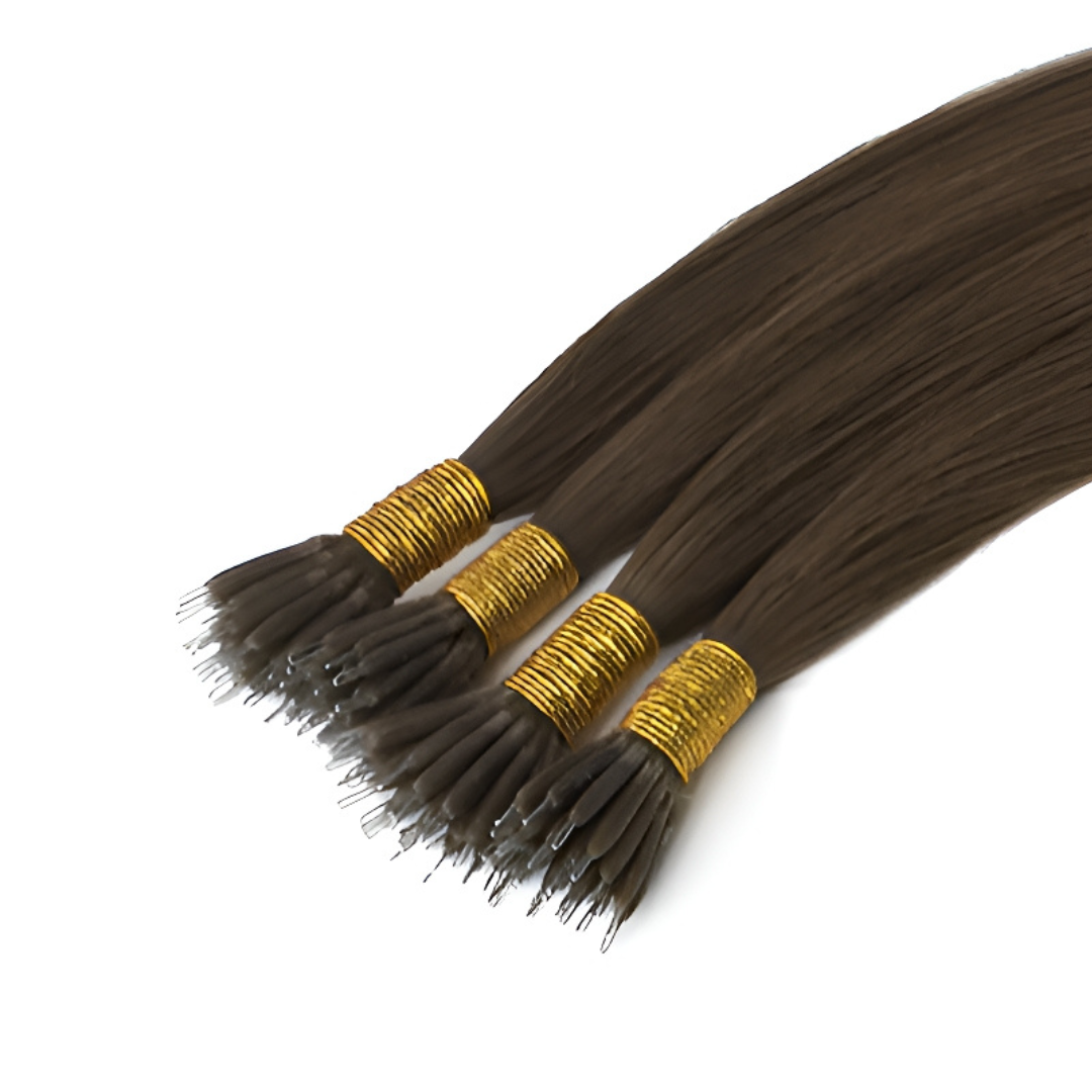 Chestnut Brown #6 High-Quality Nano Ring Hair Extensions | Real Hair Co