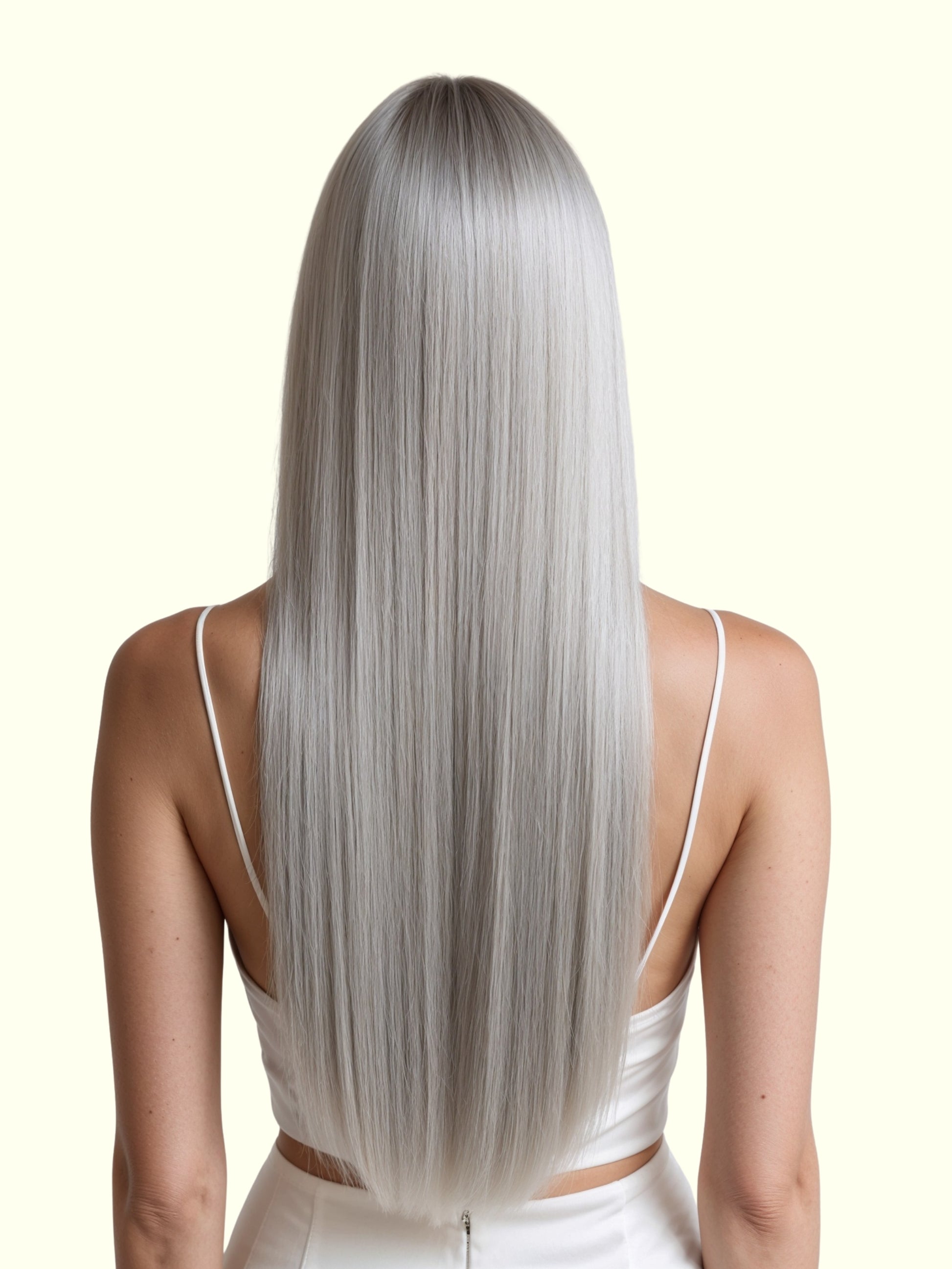 Grey GREY Hair Extensions On Model Result | Real Hair Co
