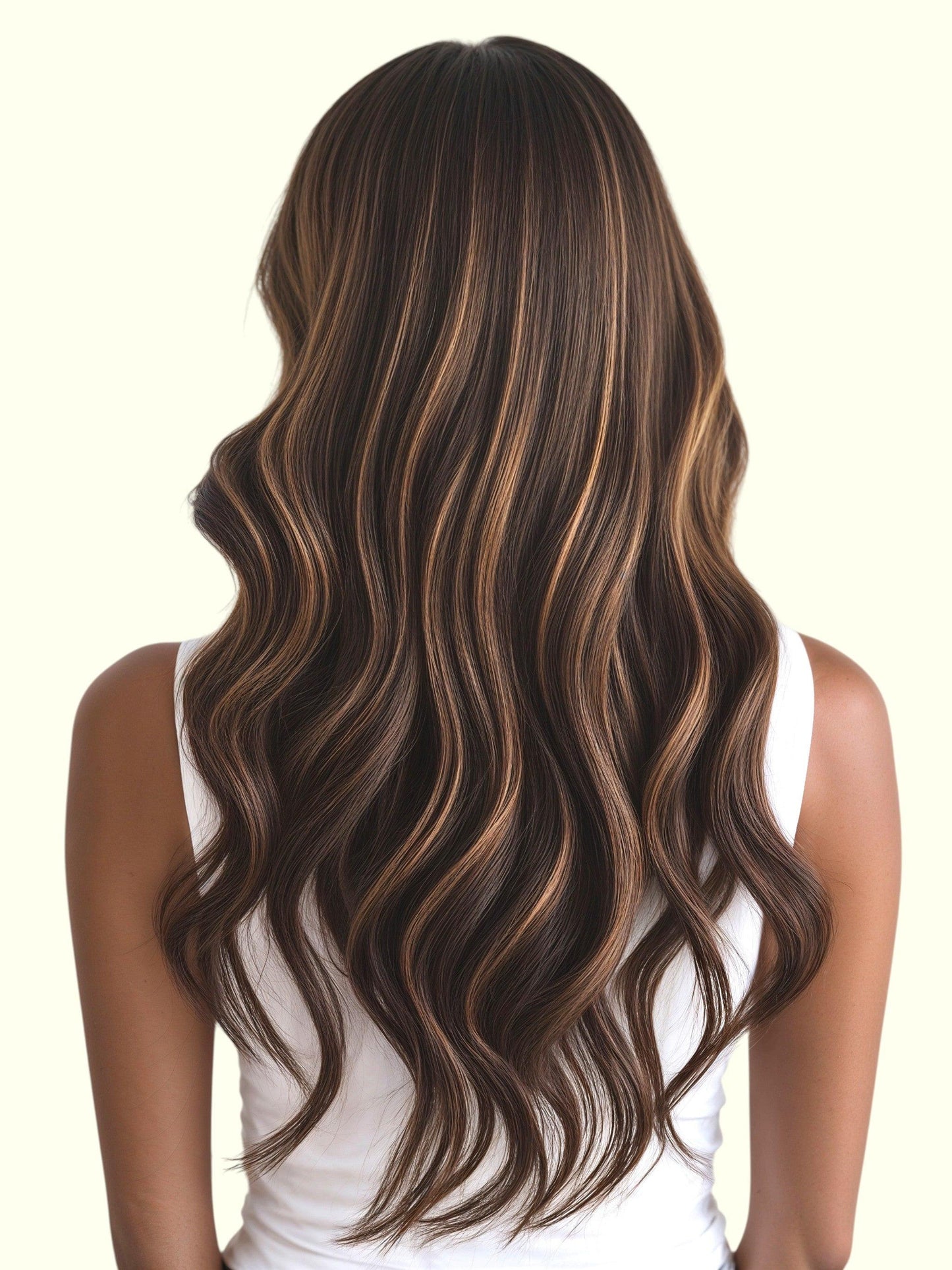 Dark Espresso Balayage T2-P2/6 Hair Extensions On Model Result | Real Hair Co