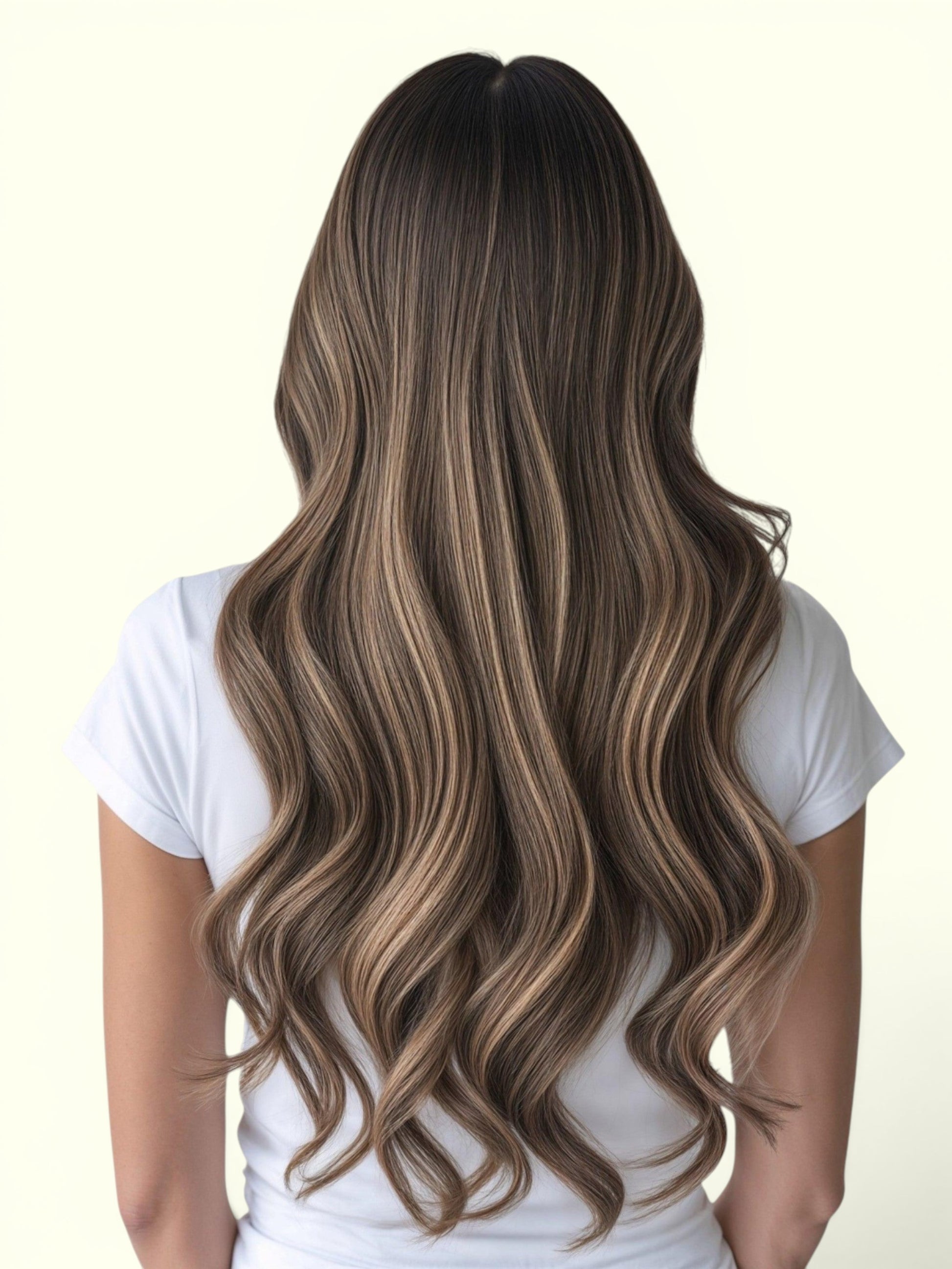 Mocha Honey Balayage T2-P4/27 Hand Tied Weft Hair Extensions – Remy Human Hair | Real Hair Co
