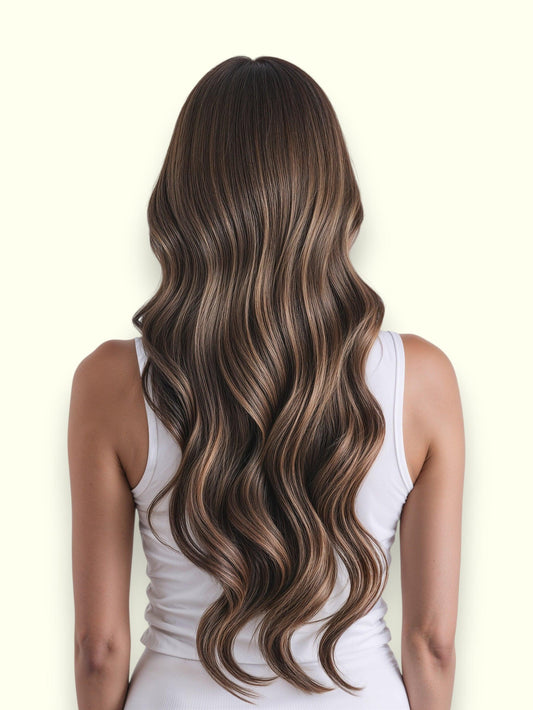 Iced Coffee Balayage T3-P3/10 Nano Ring Hair Extensions | Real Hair Co