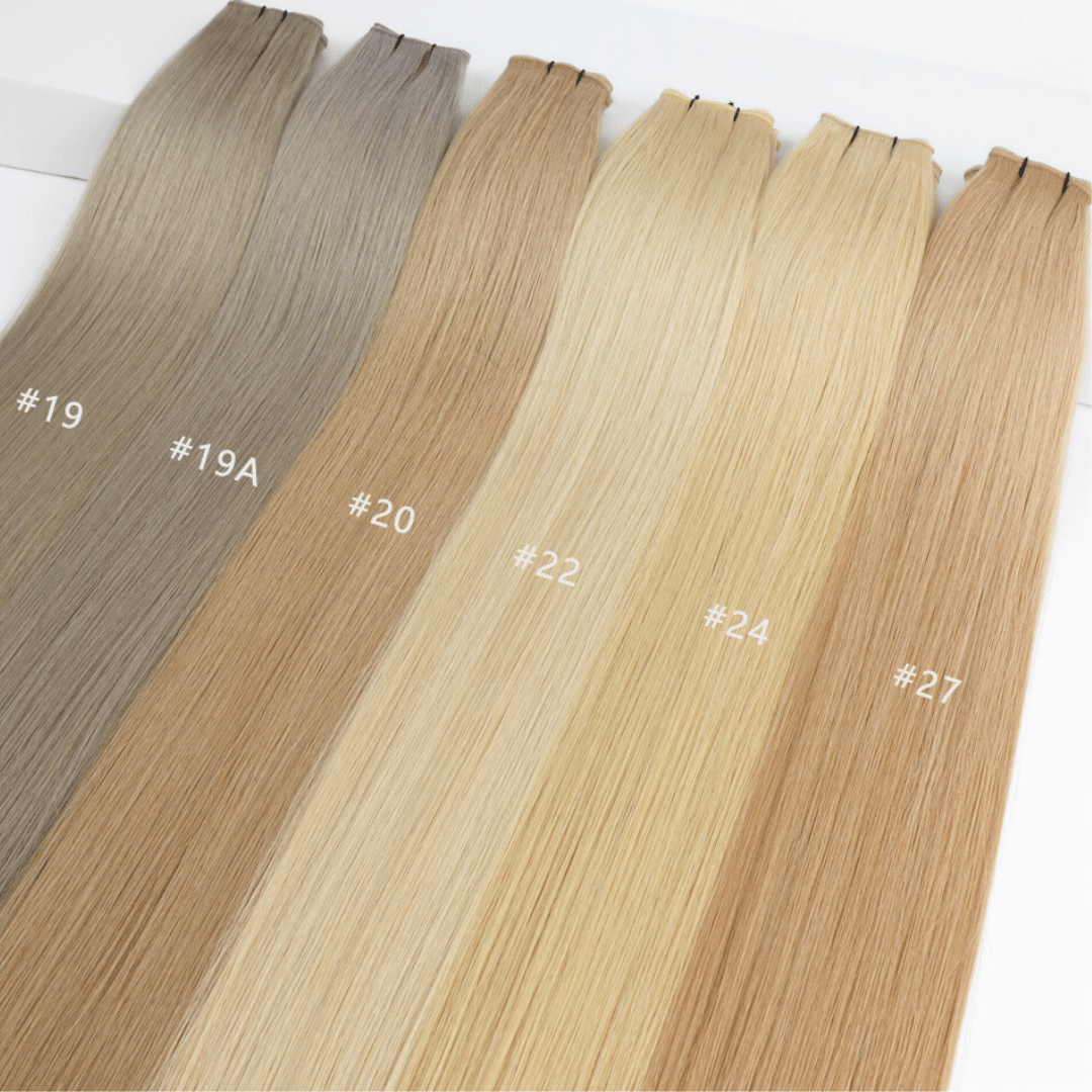 Ash medium light blonde #22 Ultra-Thin Mini Weft Hair Extensions | Real Hair Co.