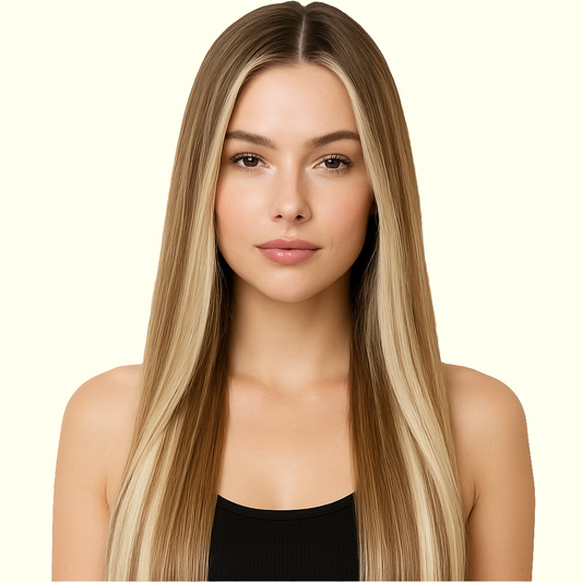 Balayage Mixed Blonde T4-p8/60 Ultra-Thin Mini Weft Hair Extensions | Real Hair Co