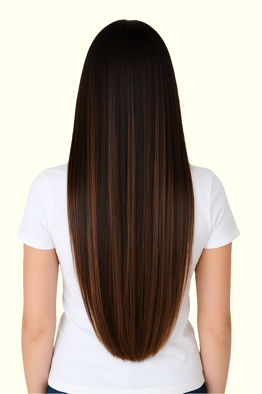 T2‑P2/6 Natural Black to Brunette Tape-In Hair Extensions – Remy Human Hair – Same Day Shipping