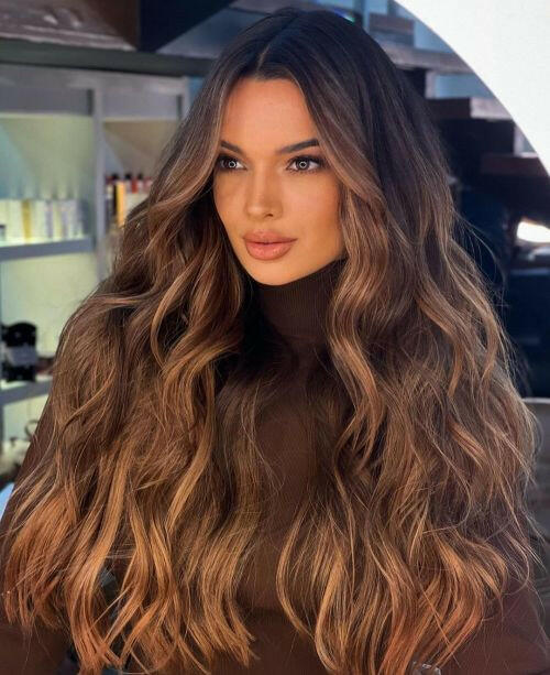 Balayage Brown Mixed Shades - T2-P2/6 - High-Quality Nano Ring Hair Extensions | Real Hair Co.