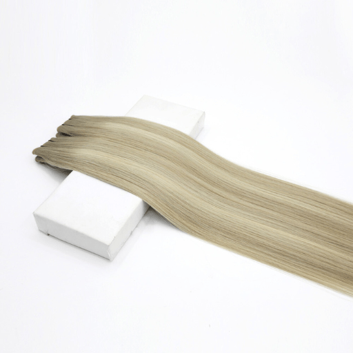 Balayage Lightest Ash Blonde  - T19-19/60 - Ultra-Thin Mini Weft Hair Extensions | Real Hair Co.