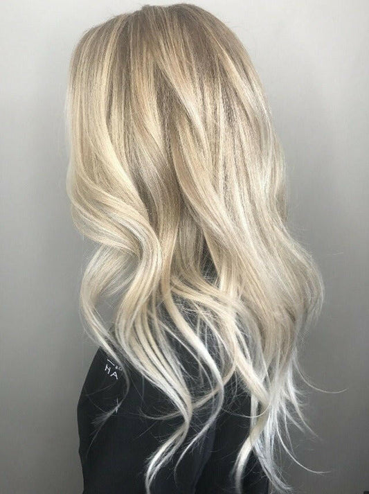 Balayage Mixed light blonde - T19-19/60 High-Quality Nano Ring Hair Extensions | Real Hair Co.
