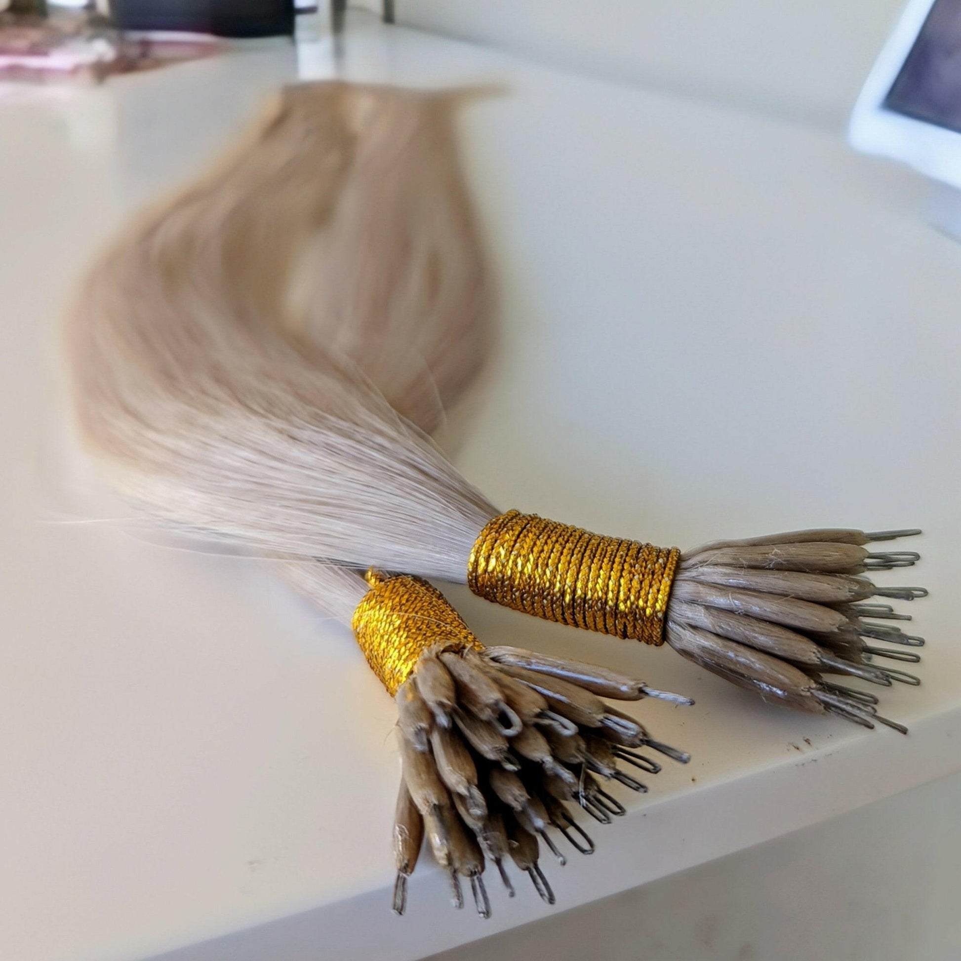 Balayage Mixed light blonde - T19-19/60 High-Quality Nano Ring Hair Extensions | Real Hair Co.