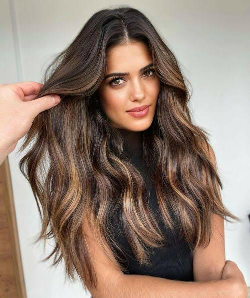 Balayage Brown Mixed Shades - T2-P2/6 - High-Quality Nano Ring Hair Extensions | Real Hair Co.