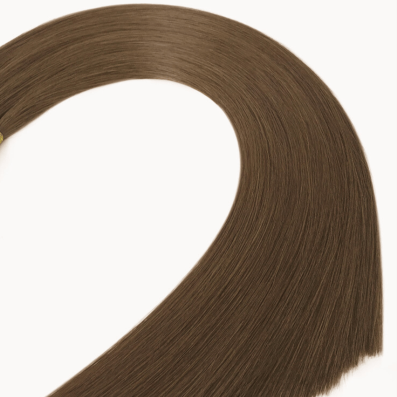 Chestnut Brown #6 High-Quality Nano Ring Hair Extensions | Real Hair Co.