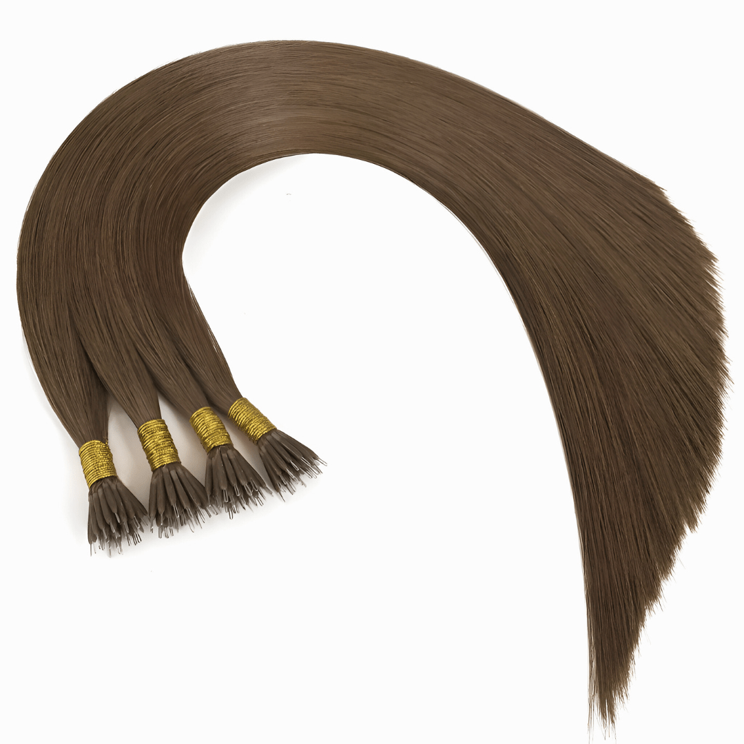 Chestnut Brown #6 High-Quality Nano Ring Hair Extensions | Real Hair Co.