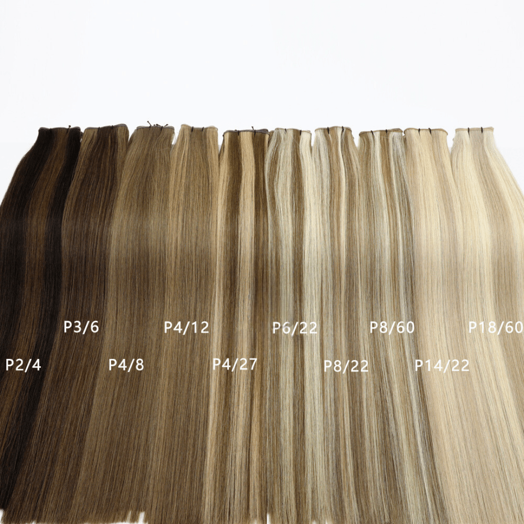 Hand Tied Weft Hair Extensions by Real Hair Co - Light Mixed Brown #8/4 - 100% Remy Human Hair.