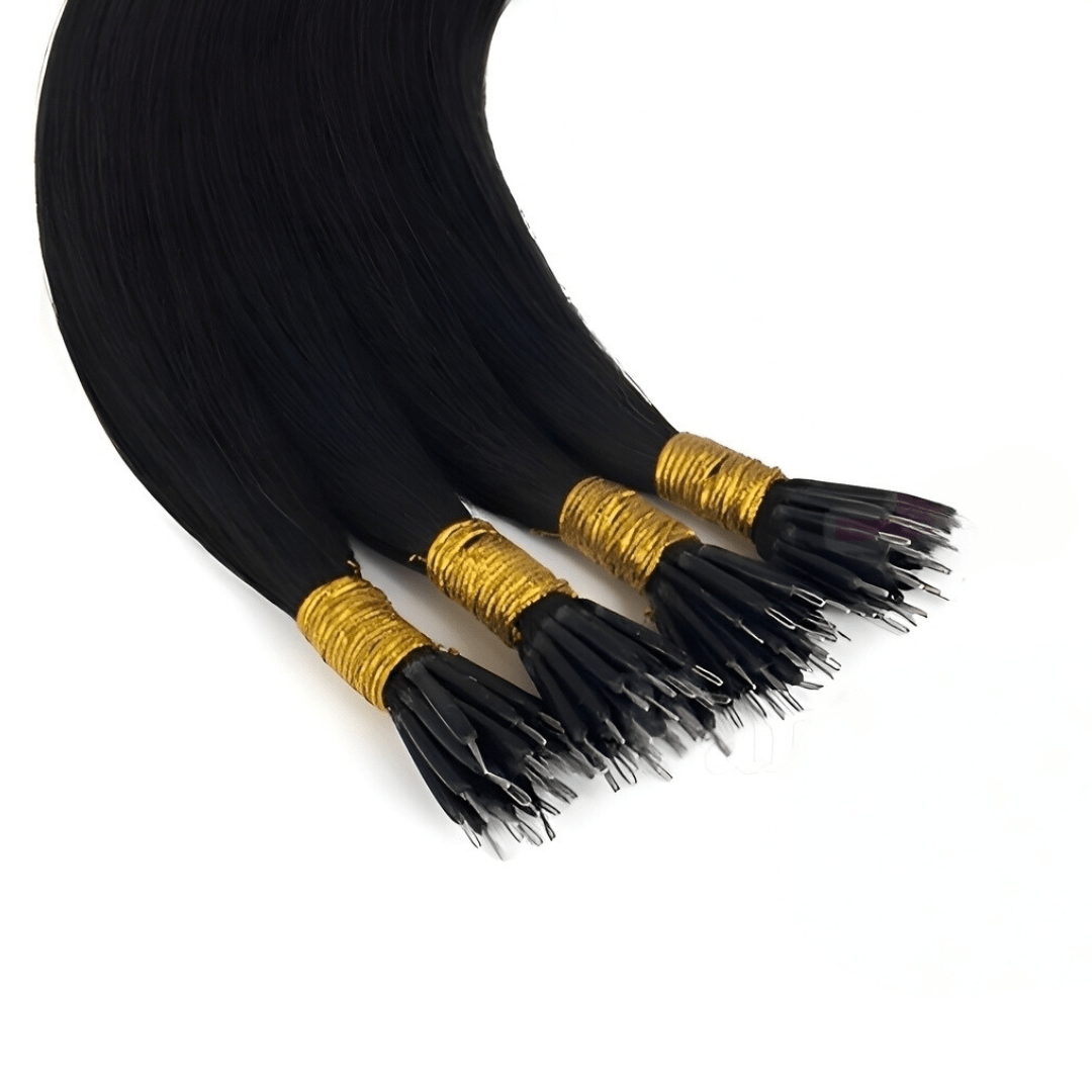 Natural Black #1B High-Quality Nano Ring Hair Extensions | Real Hair Co.